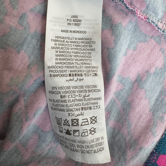 Boden Lola Wrap Jersey Dress Pink Navy Blue Floral Size 12P - Picture 11 of 13